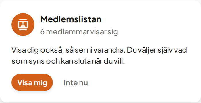 Inbjudan till medlemslistan på Hem
