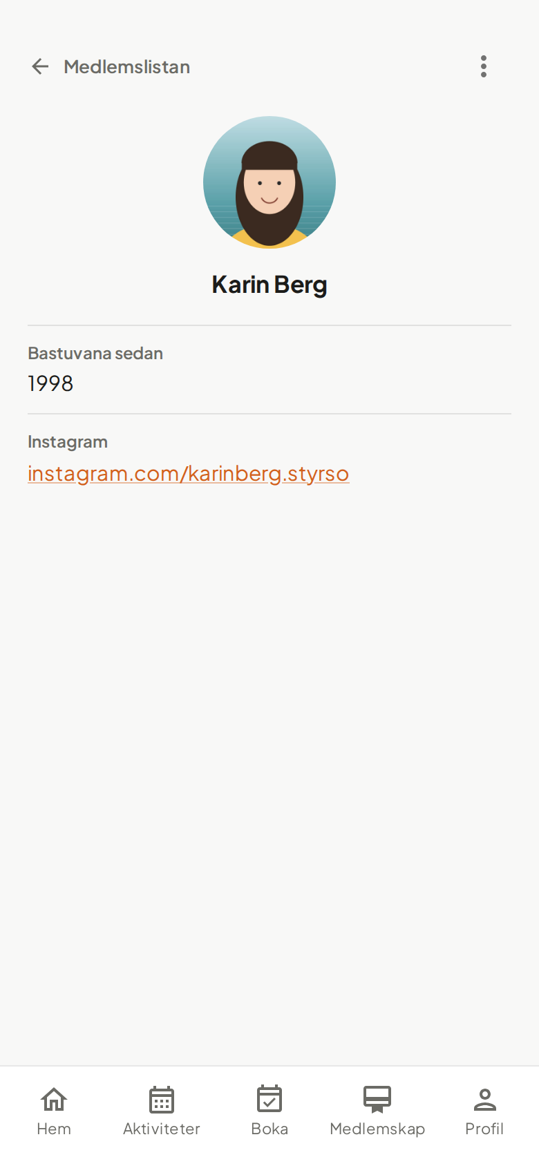 En profil i medlemslistan