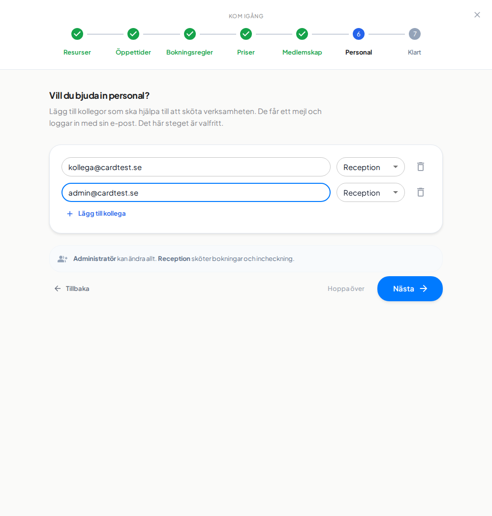Personalsteget i uppstartsguiden