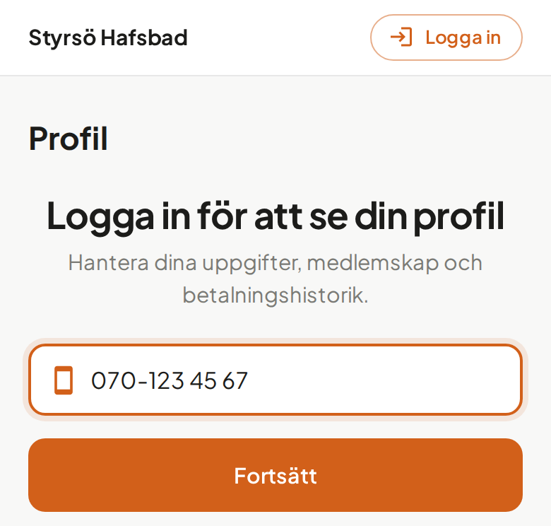 Inloggning med mobilnummer