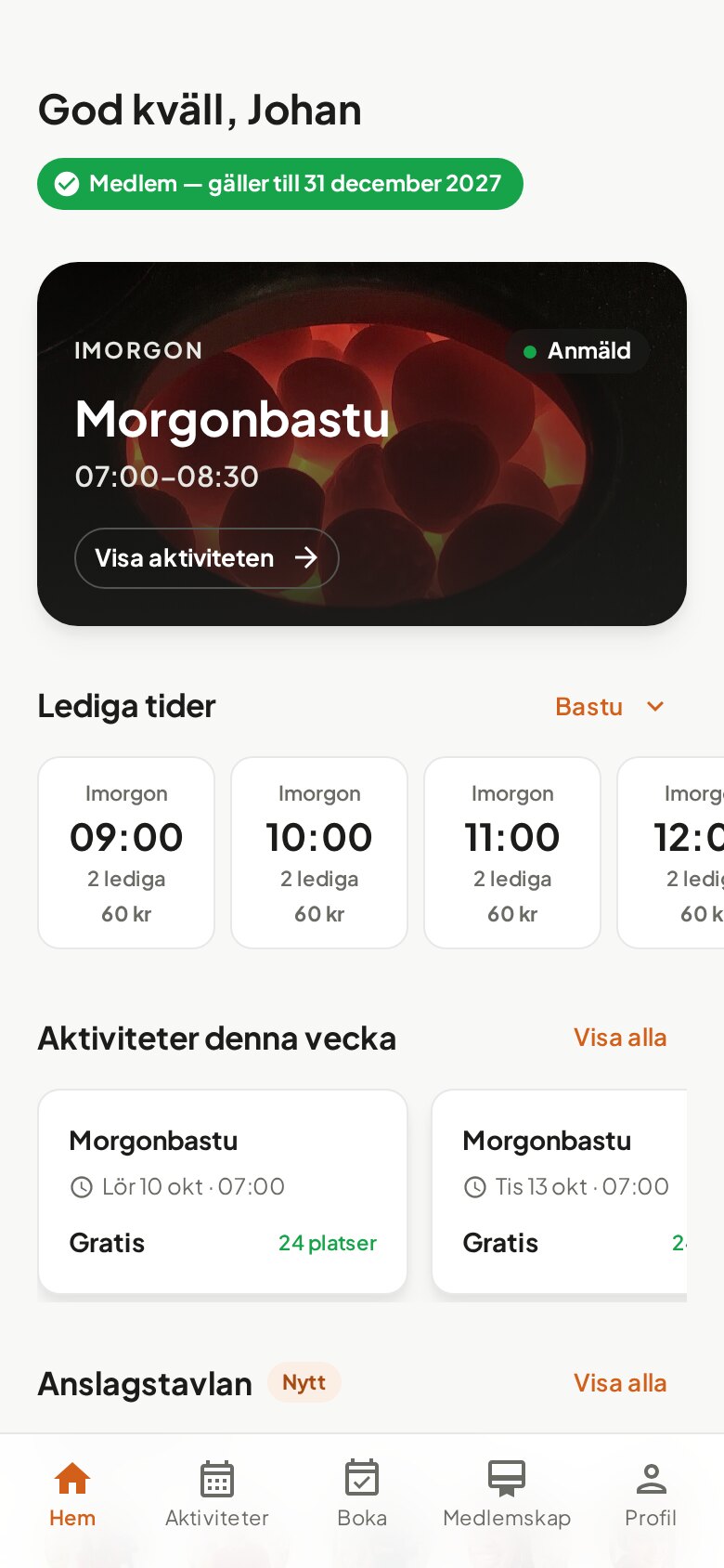 Nu-kortet med aktivitetens bild